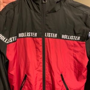 hollister red and black windbreaker Off 